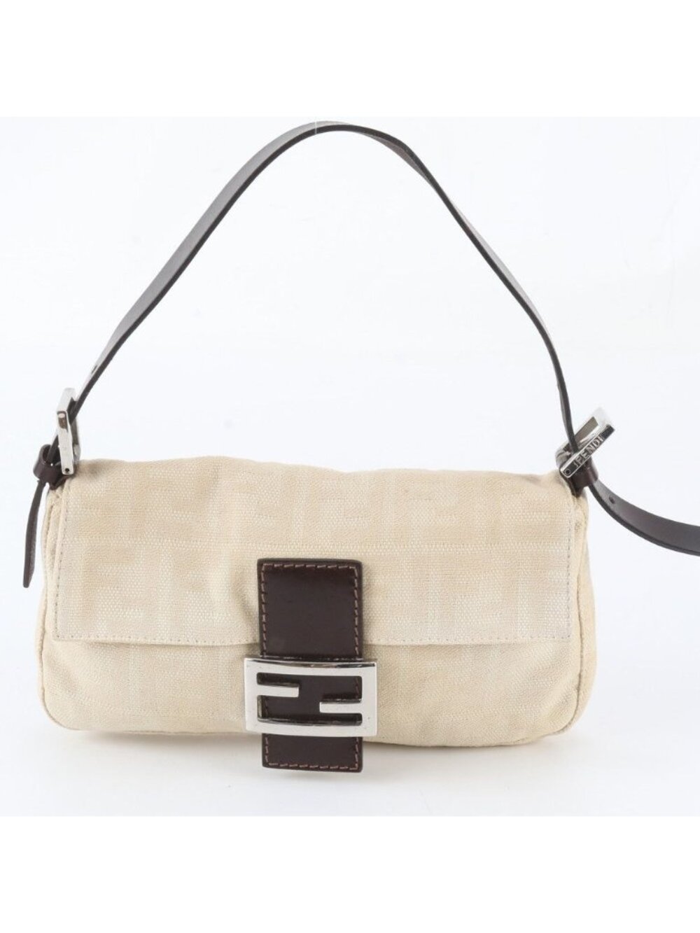 Fendi Zucca Mamma Bucket FF Leather Shoulder Bag